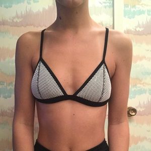 Triangl Black and White Mesh Bikini Top